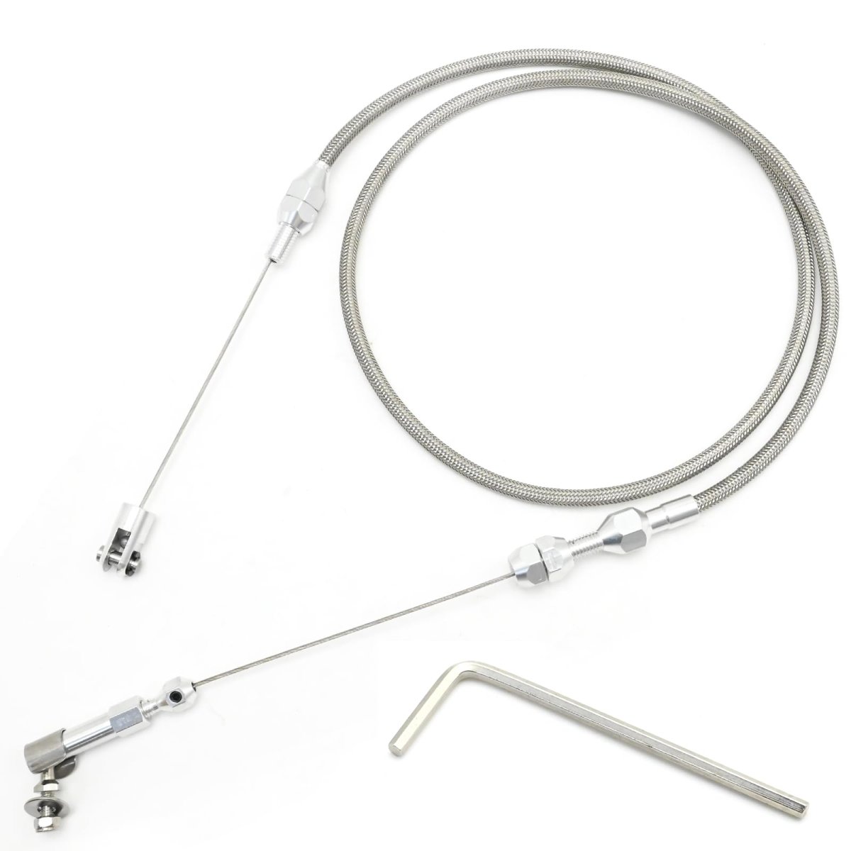 Universal Braided Throttle Cable Kit 36 In Stainless Steel Gas For Most Automotive Pedals And Assemblies