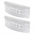 6 In Red Led Cab Marker Lights 2 Pack Clear Lens Fender Turn Signal Indicator Lamps For Truck Bus Boat Suv Atv Trailer 20 12v 