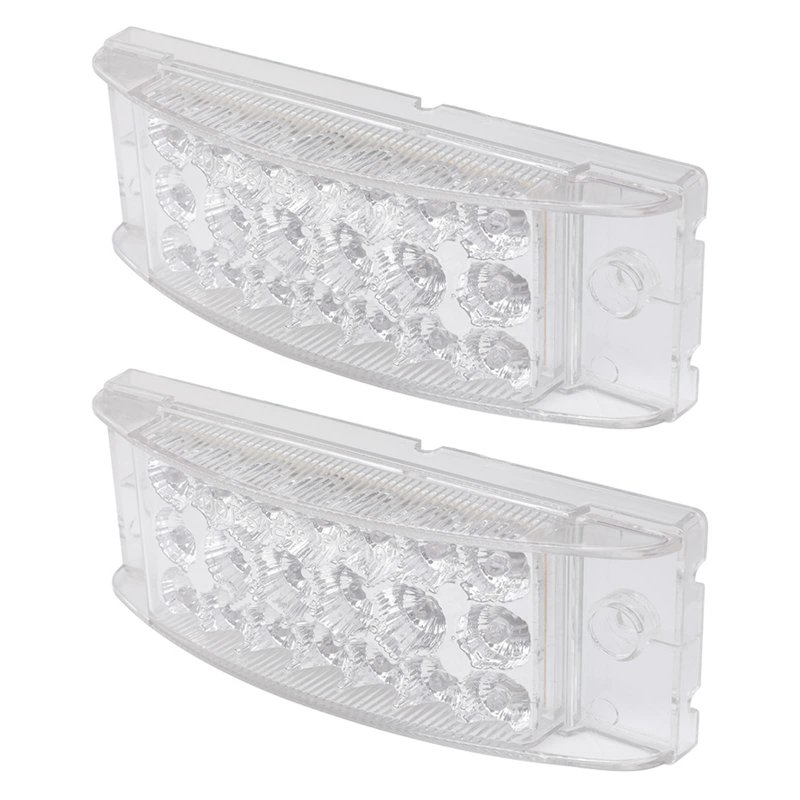 6 In Red Led Cab Marker Lights 2 Pack Clear Lens Fender Turn Signal Indicator Lamps For Truck Bus Boat Suv Atv Trailer 20 12v