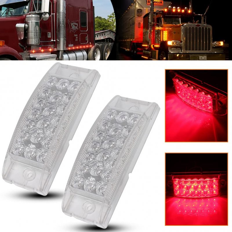 6 In Red Led Cab Marker Lights 2 Pack Clear Lens Fender Turn Signal Indicator Lamps For Truck Bus Boat Suv Atv Trailer 20 12v