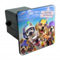 No Dogs On Beach Selfie Golden Retriever Westie Pug Tow Trailer Hitch Cover Plug Insert