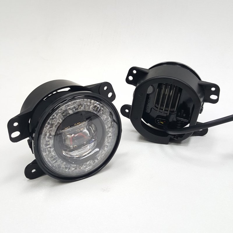 Ledin Fog Driving Light Set Compatible For 2010-2017 Jeep Wrangler Jk Oe Style Clear Lens Built-in Led Drl Lamps Assembly