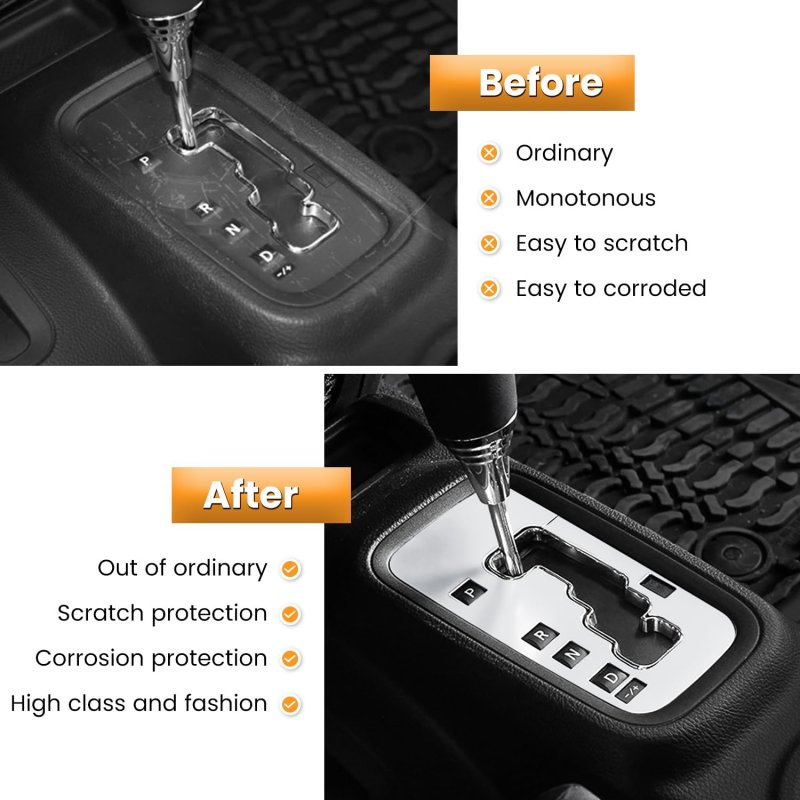 Gear Shift Panel Cover Trim For Jeep Wrangler 2012 2018 Jk Jku White Anodized Aluminum Frame Box Interior Decoration