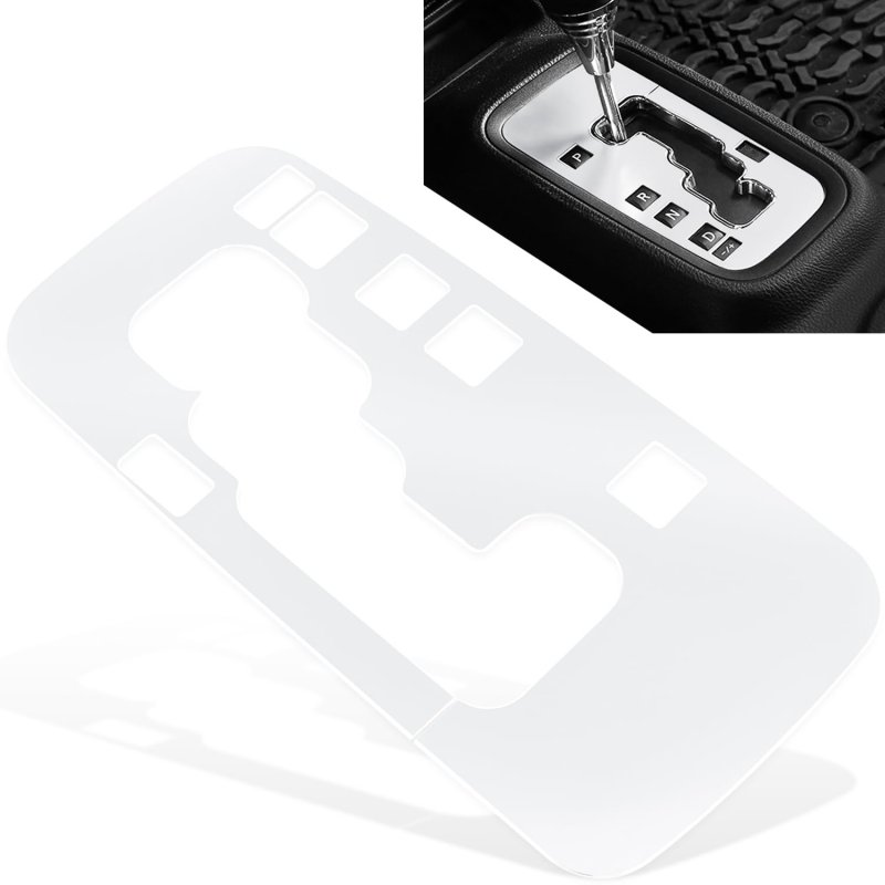 Gear Shift Panel Cover Trim For Jeep Wrangler 2012 2018 Jk Jku White Anodized Aluminum Frame Box Interior Decoration