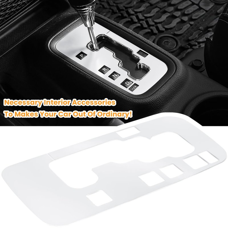 Gear Shift Panel Cover Trim For Jeep Wrangler 2012 2018 Jk Jku White Anodized Aluminum Frame Box Interior Decoration