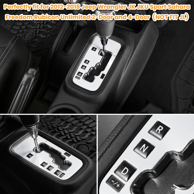 Gear Shift Panel Cover Trim For Jeep Wrangler 2012 2018 Jk Jku White Anodized Aluminum Frame Box Interior Decoration