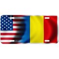 Aluminum License Plate Flag Of Romania Romanian Waves Usa 