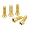12pcs Brass Machine Screws M6x16mm Phillips Pan Head Fastener Machinery Bolts For Furniture Office Equipment Electronics Tone 