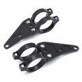 Htt Motorcycle Black 41mm Turn Signal Clamps Headlight Mount Bracket Fork Ear Chopper Cafe Racer For Universal Cbr Kawasak