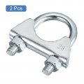 Uxcell Muffler U-bolt Clamps For 28mm 1-1 8 Diameter Exhaust Tail Pipe 2pcs U Clamp Saddle Type