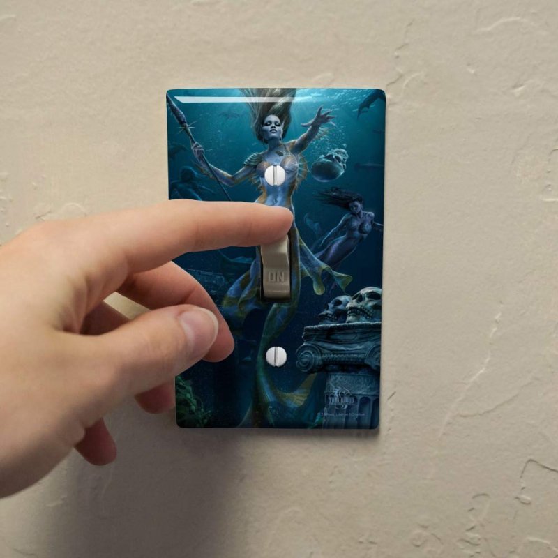 Mermaid Ocean Hunt Plastic Wall Decor Toggle Light Switch Plate Cover