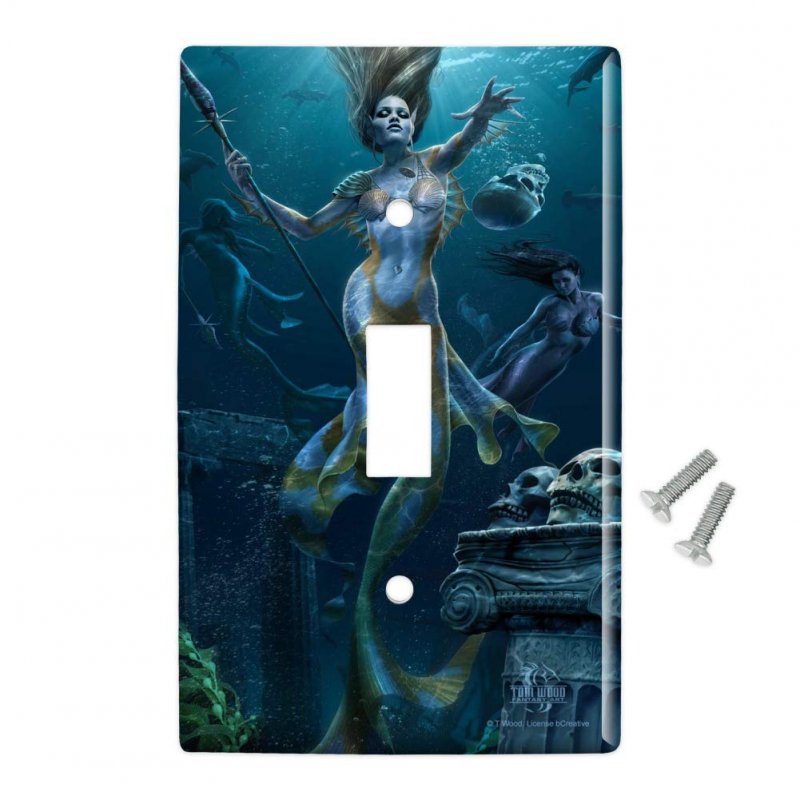 Mermaid Ocean Hunt Plastic Wall Decor Toggle Light Switch Plate Cover
