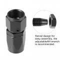 X Autohaux 4pcs An8 Straight And 2pcs 90 Degree Swivel Hose End Fitting Adapter For Braided Fuel Black