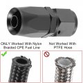 X Autohaux 4pcs An8 Straight And 2pcs 90 Degree Swivel Hose End Fitting Adapter For Braided Fuel Black