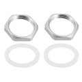 2pcs Cast Pipe Fitting Hex Locknut With Washer 304 Stainless Steel Lock Nut Npt 1 2 Female Thread For Plumbing Fixed Water 