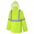 Uno Mejor High Visibility Rain Jacket Suit For Men Waterproof Coat With Hood Class 3 Lightweight Hi Vis Gear Outdoor Safety 