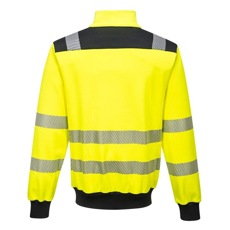Portwest Pw370 Hi-vis Reflective Sweatshirt Yellow Black X-large