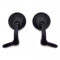 Black Round Bar End Rearview Side Mirrors Adjustable 3 75 In Diameter Cnc Aluminum For 22mm Motorcycle Handlebars Cafe Racer 
