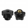 Uxcell Star Knob Grip Handle M10 Diameter Brass Insert Female Thread Set Of 5 Black