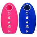 2 Pack Silicone Smart Key Fob Cover For Nissan Rogue Murano Altima Pathfinder Maxima 5 Button Keyless Entry Remote Protector 