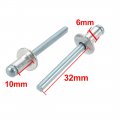 Uxcell 30 Pcs 6mm X 10mm Aluminum Steel Open End Blind Rivets
