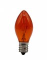 Creative Hobbiesa Transparent Orange C7 Light Bulbs 7 Watt Steady Burning Candelabra Base Ideal For Halloween Pumpkin Lights