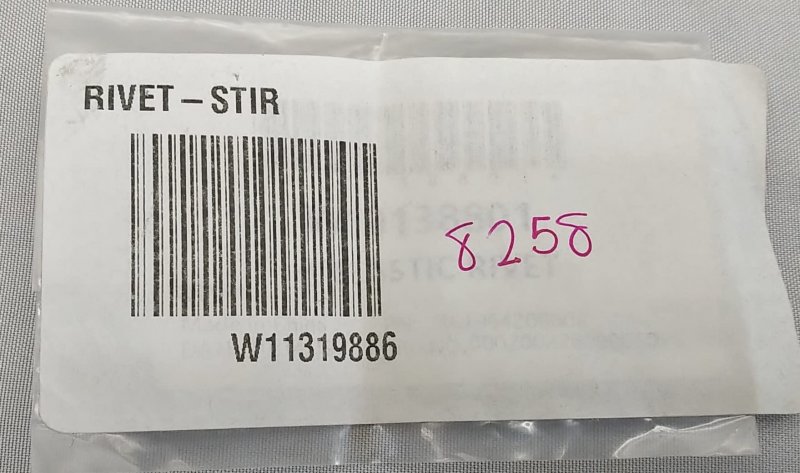 W10138801 Microwave Oven Waveguide Inlet Cover Mount Rivet New Genuine R4-b12 Ea230828