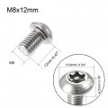 Uxcell M8x12mm Torx Security Machine Screw 20pcs Pan Head Screws Inside Column With T40 L-type Wrench 304 Stainless Steel
