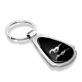 Ipick Image For Ford Mustang Script Black Dome Chrome Metal Teardrop Key Chain Keychain Official Licensed