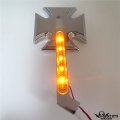 Httmt- Mt204 Ttt003- Chrome Billet Mirrors Led Blinkers Turn Signals Maltese Cross Set Compatible With H-d