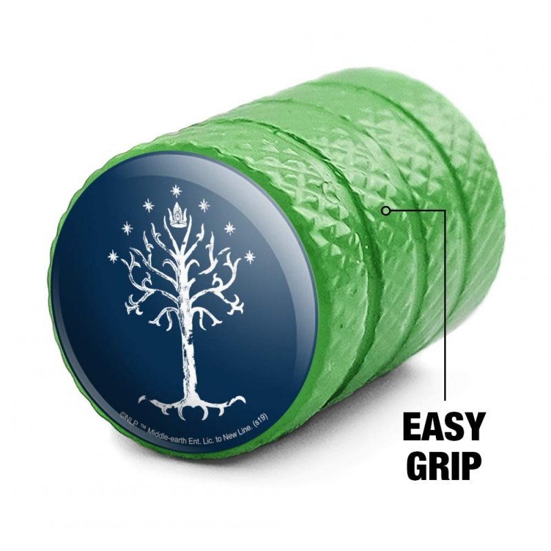 The Lord Of Rings Tree Gondor Aluminum Valve Stem Caps Green Tire Rim Wheel Air Covers For Passenger Cars Vans And Trucks 4