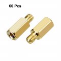 Uxcell 60pcs M3 8 4mm Female Male Thread Brass Hex Standoff Spacer Screws Pcb Pillar