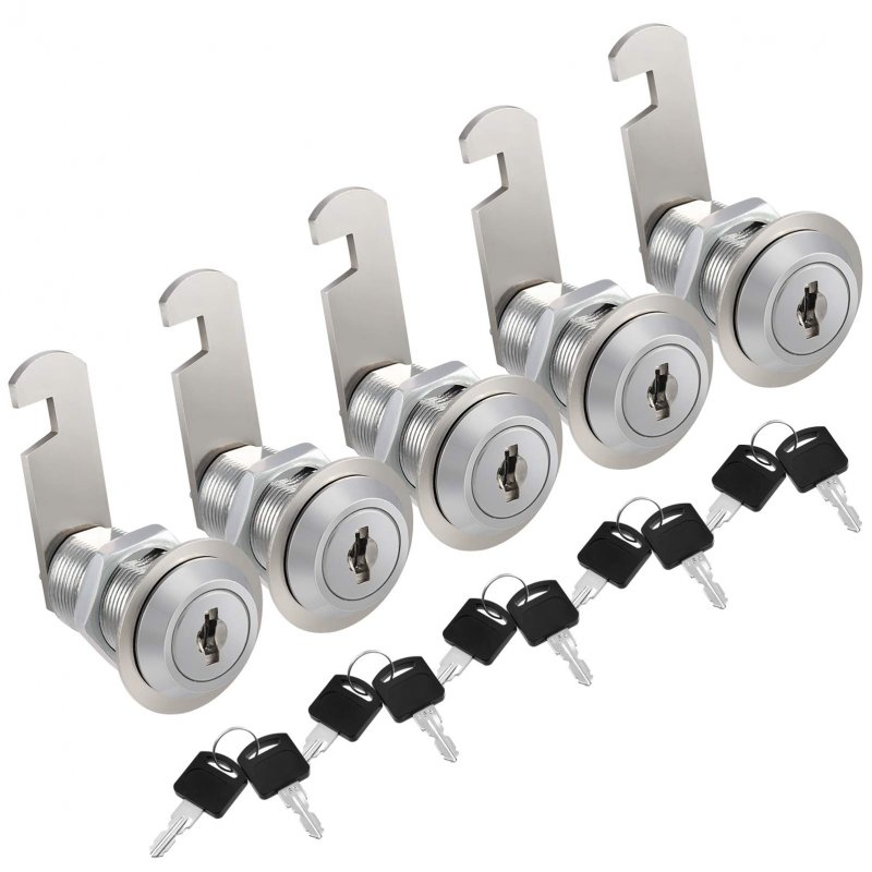 Kohree Cabinet 1-1 8 Inch Cam Lock Set 5 Pack Two-sided Keyed Alike 30mm Cylinders Secure Mailbox File Drawer Dresser Rv