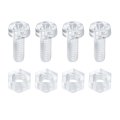 4set Clear Acrylic Screws Kit M4 X 10mm Round Head Phillips Bolts With Hex Nuts And For Machine Accessories Electronic 