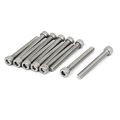 Uxcell M6 X 50mm Thread 304 Stainless Steel Hex Socket Head Cap Screw Bolt Din912 12pcs