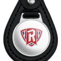 Graphics More Black Leather Radford University Secondary Logo Keychain 
