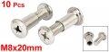 Uxcell M8x20mm Metal Phillips Countersunk Head Screw Bolts Dowel Barrel Nuts 10 Pcs