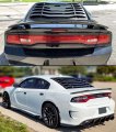 2-piece Style Gloss Black Rear Glass Window Windshield Louver Cover Compatible With 2011-2022 Dodge Charger R T Srt Hellcat 4