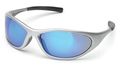 Pyramex Zone Ii Safety Eyewear Ice Blue Mirror With Silver Frame