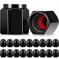 20 Pieces Tire Valve Caps Aluminum Stem In Hexagon Shape With Rubber O-ring Seal Covers Universal Fits For Car Truck 