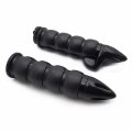Smt- 1pair Black 22mm Custom Bullet Handlebar Hand Grips Rubber Throttle Boss Compatible With P N Trhb114-h-22