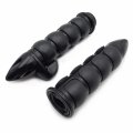 Smt- 1pair Black 22mm Custom Bullet Handlebar Hand Grips Rubber Throttle Boss Compatible With P N Trhb114-h-22