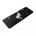 Ipick Image For Ford Bronco 3d Chrome Logo On 12 X 4 25 European Look Black Half-size Stainless Steel License Plate