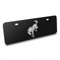 Ipick Image For Ford Bronco 3d Chrome Logo On 12 X 4 25 European Look Black Half-size Stainless Steel License Plate