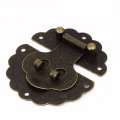 Wooden Case Chest Box 60mm Dia Round Clasp Hasp Latches Bronze Tone 