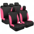 Bdk Ultrasleek Pink Seat Covers For Cars Two-tone Front With Matching Back Cover Made To Fit Most Auto Truck Van Suv Interior 
