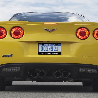 Chevrolet Corvette C6 Black Metal License Plate Frame
