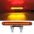 Partsam 2pcs 6 5 Red Amber Led Combo Double Face Truck Semi Trailer Light Bars 10led Waterproof With Studs Sealed Pedestal Turn