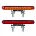Partsam 2pcs 6 5 Red Amber Led Combo Double Face Truck Semi Trailer Light Bars 10led Waterproof With Studs Sealed Pedestal Turn