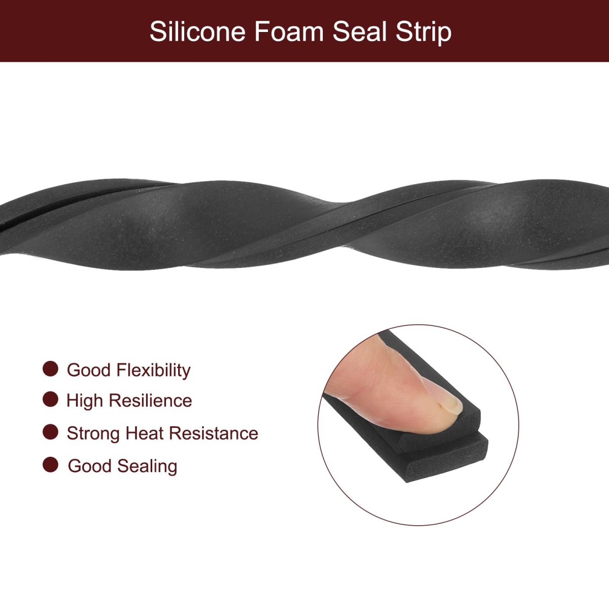 Silicone Foam Seal Strip 0 2 X 8 16 4 Ft Square Solid Weather Stripping Sponge Rubber Bar For Door Window Diy Gasket Automotive
